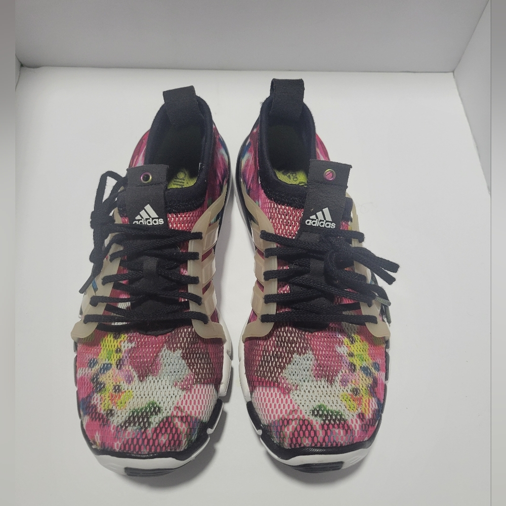 Adidas Women's Floral Running Shoes - Pink and Black